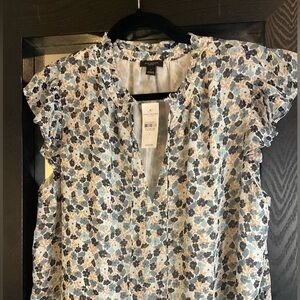 New Ann Taylor Cream floral Blouse
